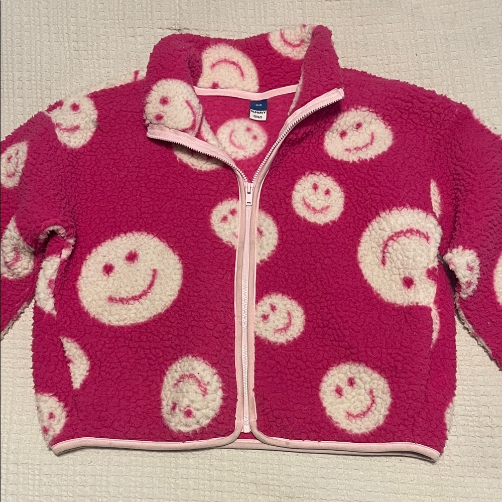 Old Navy Pink and White Kids Puffer Jacket